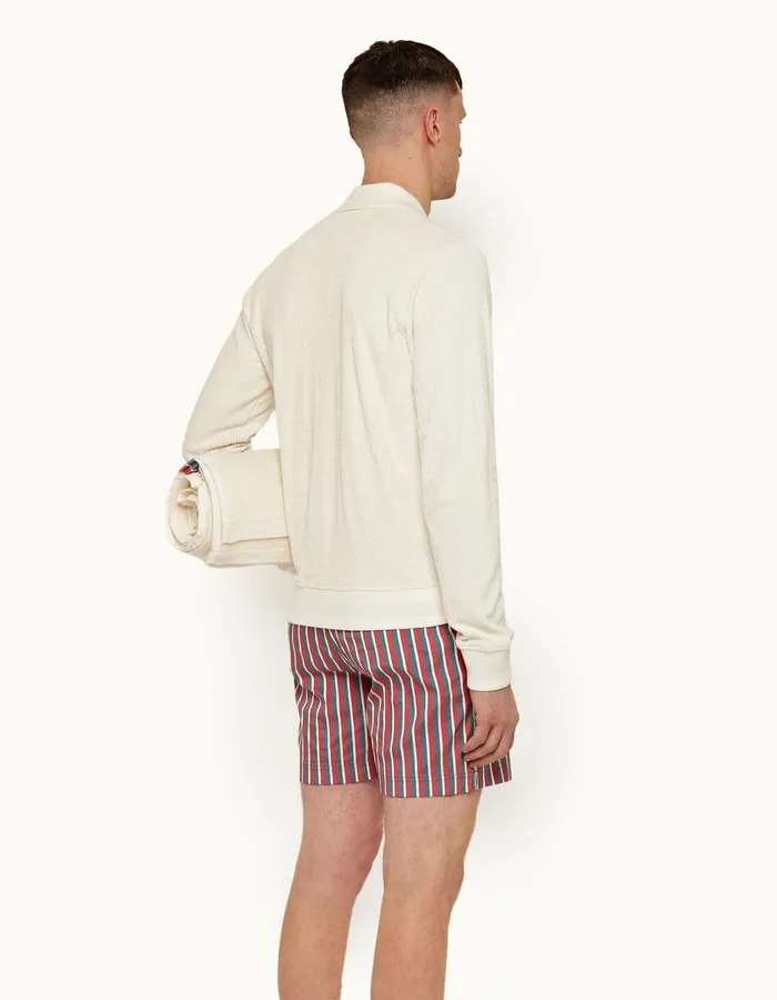 Men Orlebar Brown Sweats Brendon Towelling White Sand