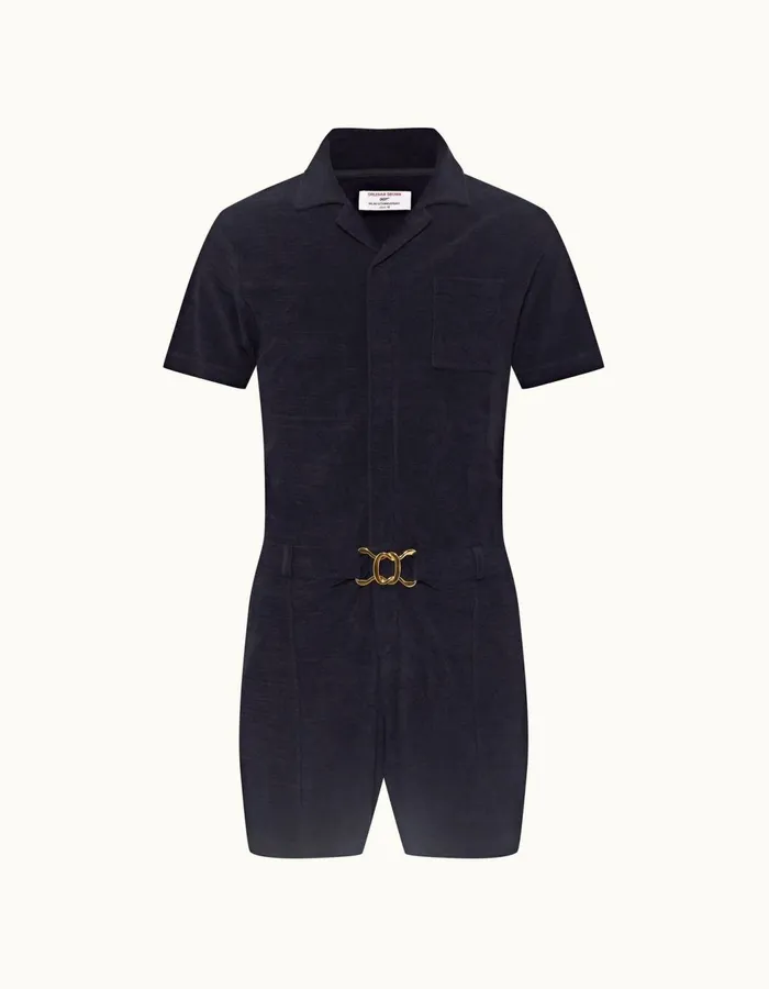 Men Orlebar Brown Sweats Goldfinger Onesie Midnight Navy