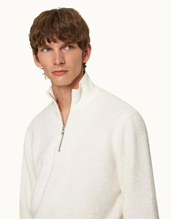 Men Orlebar Brown Sweats Isar Cashmere White Sand