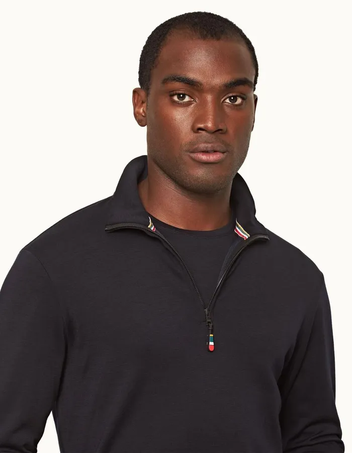 Men Orlebar Brown Sweats Isar Merino Night Iris