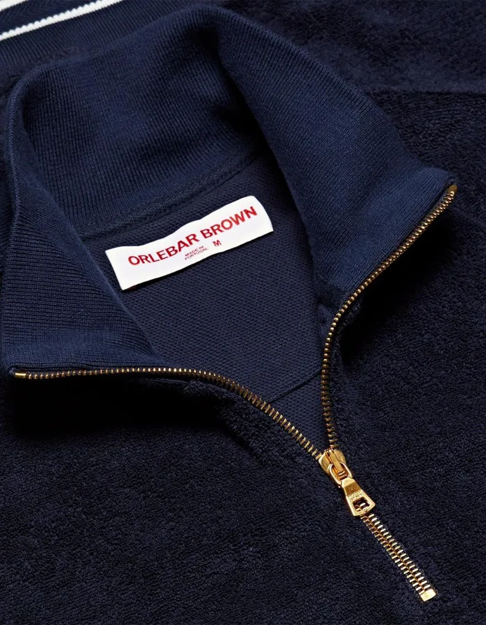 Men Orlebar Brown Sweats Isar Towelling Navy