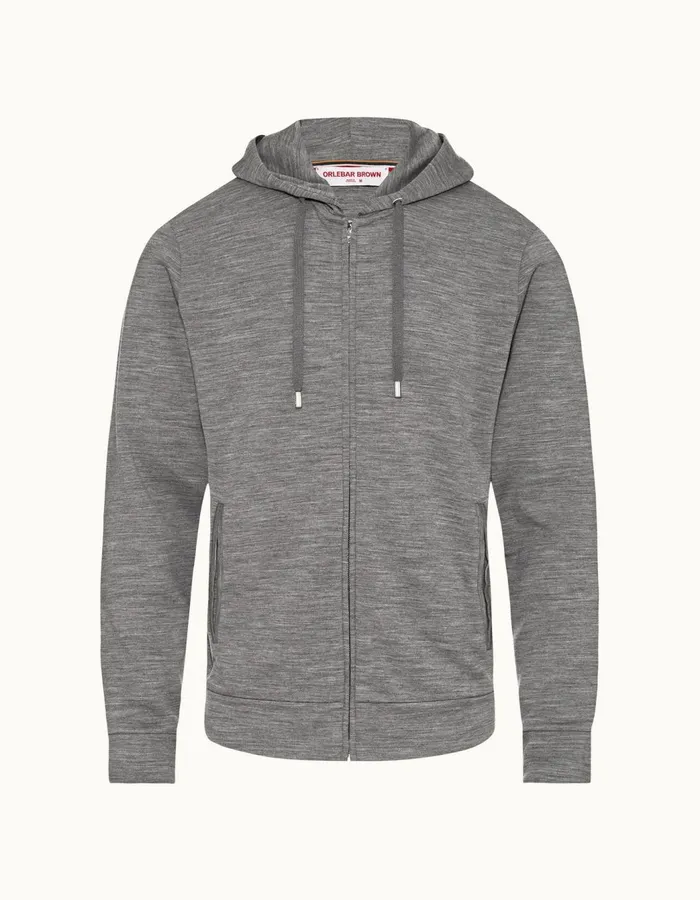 Men Orlebar Brown Sweats Mathers Merino Grey Melange