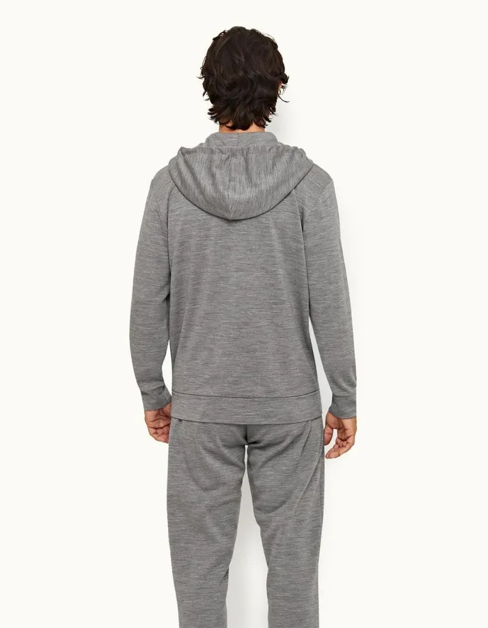 Men Orlebar Brown Sweats Mathers Merino Grey Melange