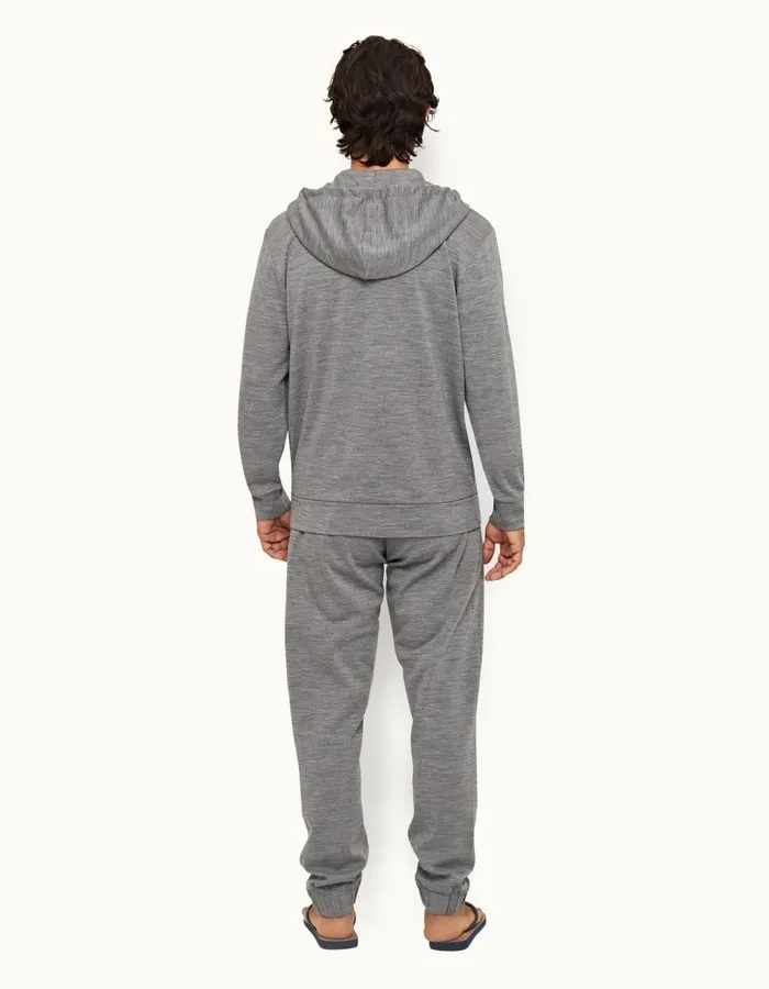 Men Orlebar Brown Sweats Struma Merino Grey Melange