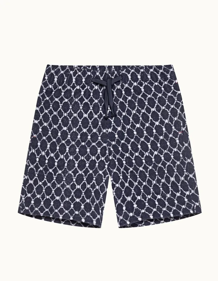 Men Orlebar Brown Sweats Trevone Towelling Midnight Navy