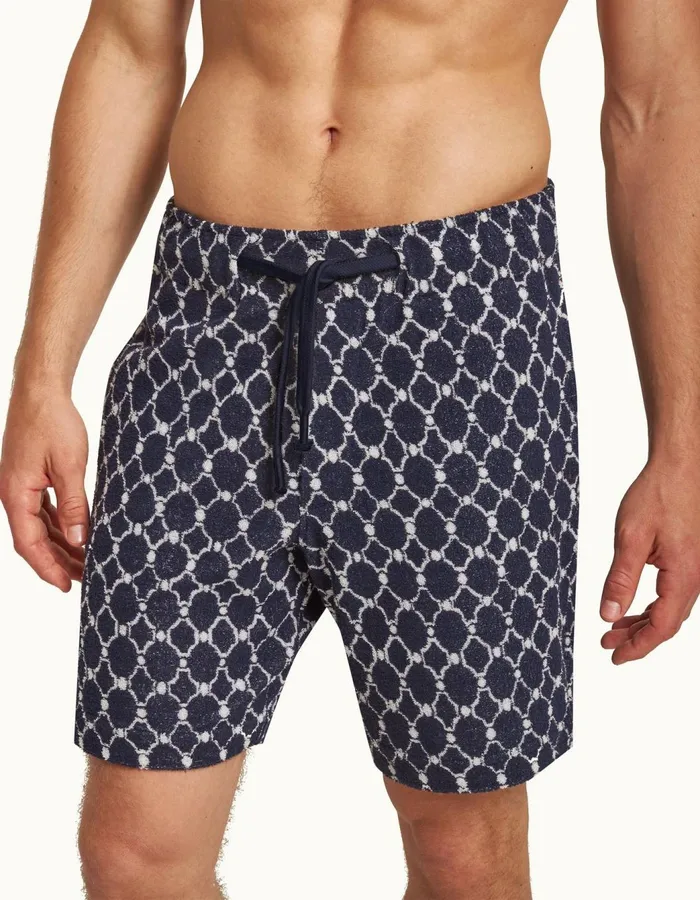 Men Orlebar Brown Sweats Trevone Towelling Midnight Navy