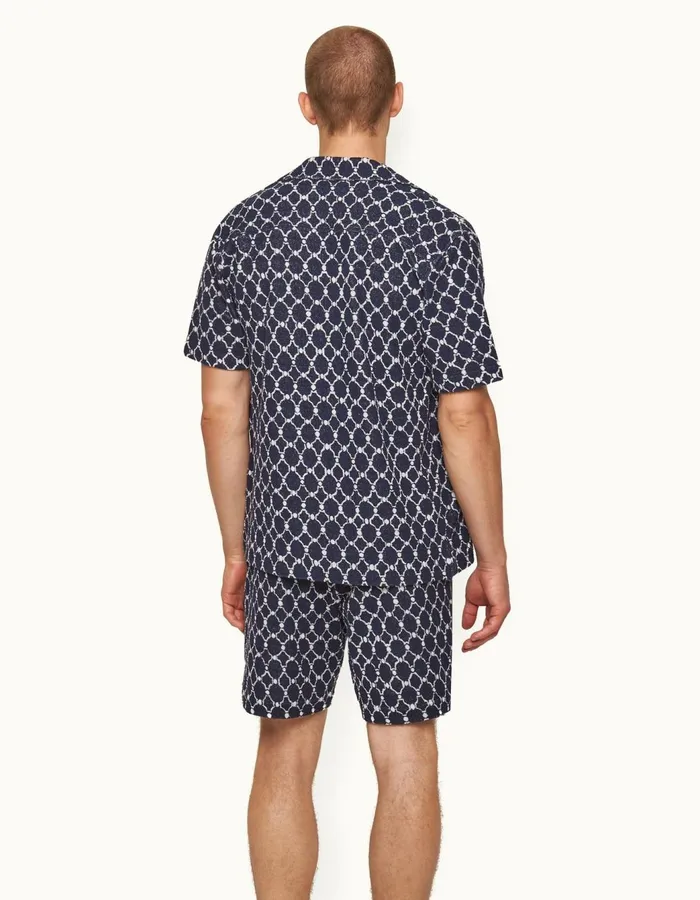 Men Orlebar Brown Sweats Trevone Towelling Midnight Navy
