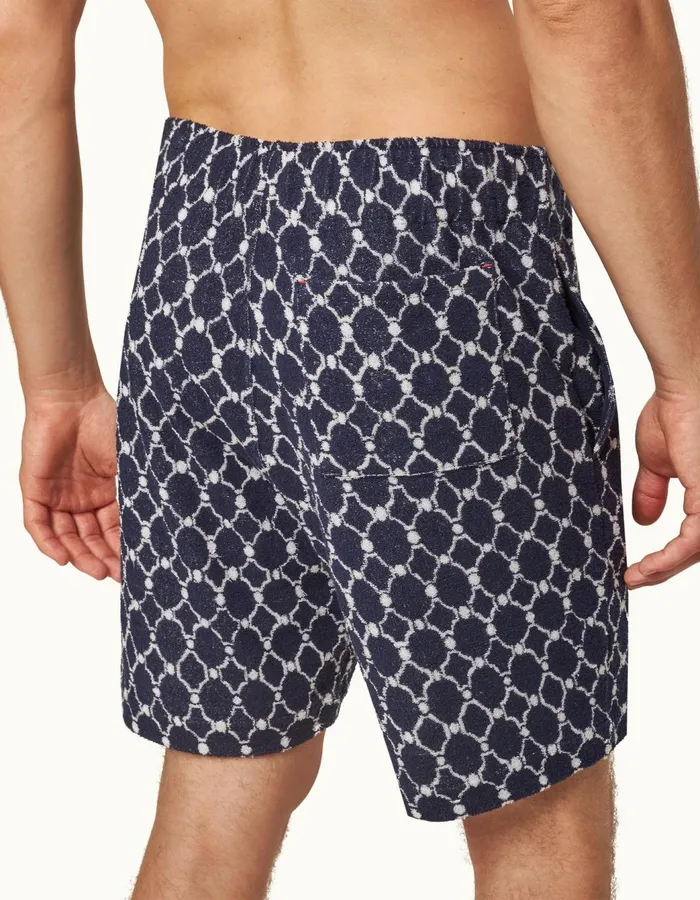 Men Orlebar Brown Sweats Trevone Towelling Midnight Navy