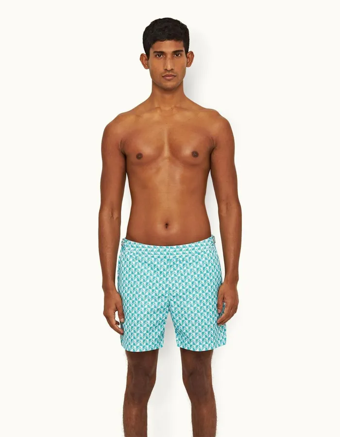 Men Orlebar Brown Swim Shorts Bulldog Crystal Seawhite