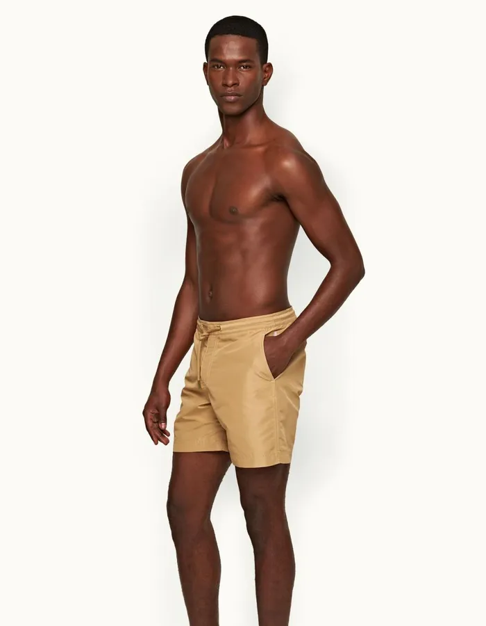 Men Orlebar Brown Swim Shorts Bulldog Drawcord Biscuit