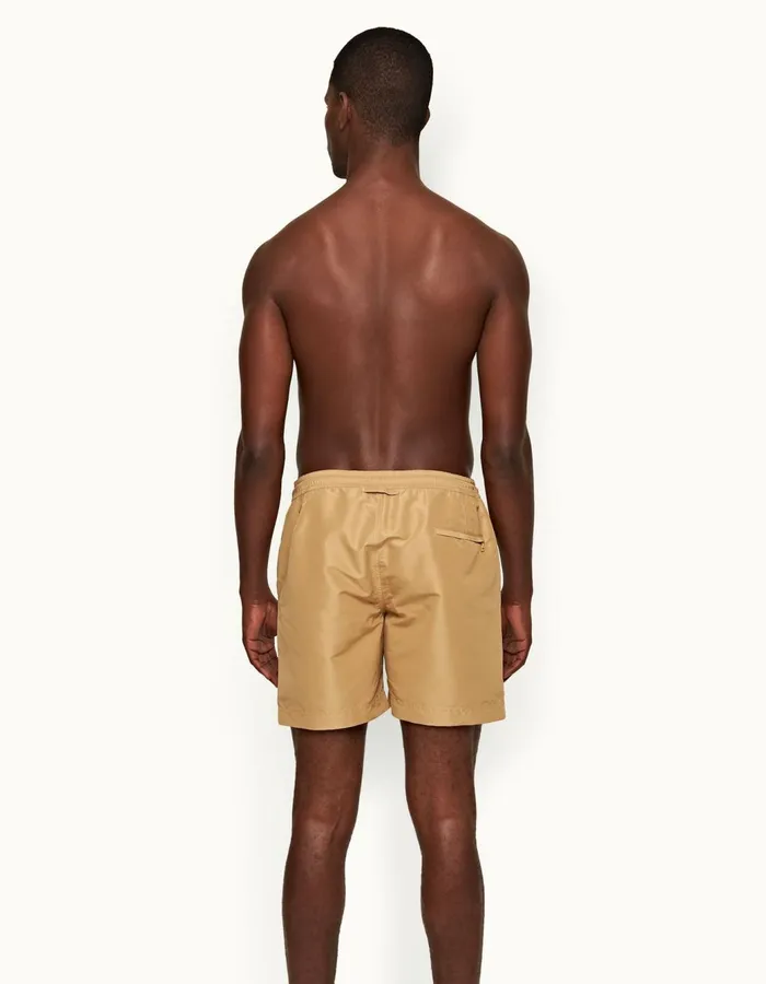 Men Orlebar Brown Swim Shorts Bulldog Drawcord Biscuit