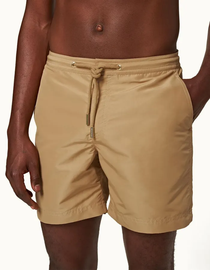 Men Orlebar Brown Swim Shorts Bulldog Drawcord Biscuit