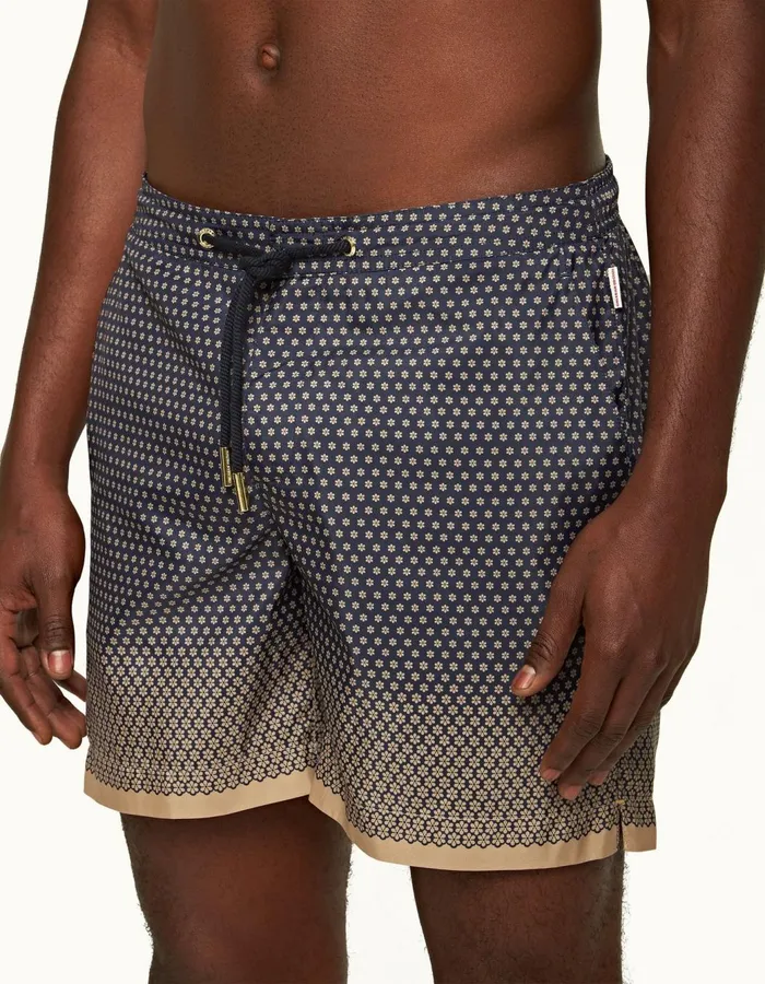 Men Orlebar Brown Swim Shorts Bulldog Drawcord Biscuitnight Iris