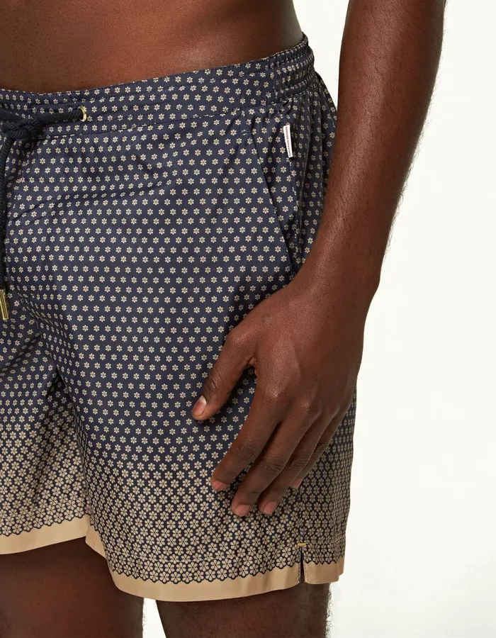 Men Orlebar Brown Swim Shorts Bulldog Drawcord Biscuitnight Iris