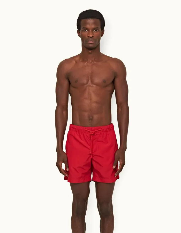 Men Orlebar Brown Swim Shorts Bulldog Drawcord Vermillion