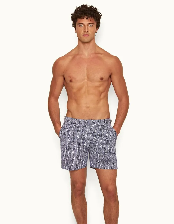 Men Orlebar Brown Swim Shorts Bulldog Lagoon Bluewhite