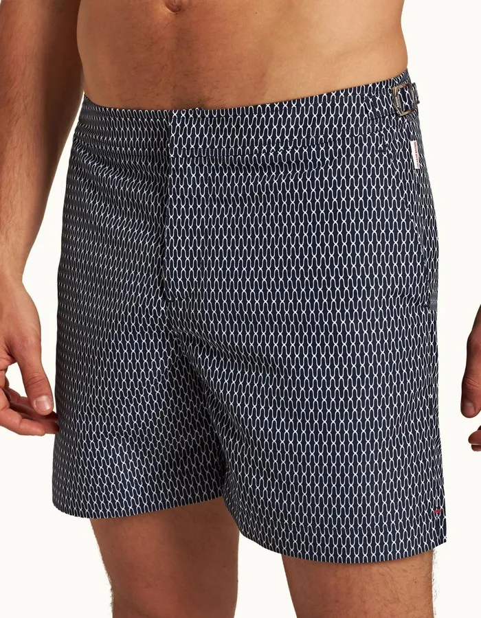 Men Orlebar Brown Swim Shorts Bulldog Midnight Navywhite