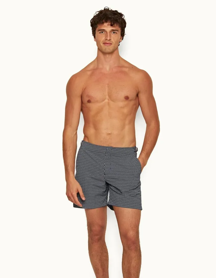 Men Orlebar Brown Swim Shorts Bulldog Midnight Navywhite