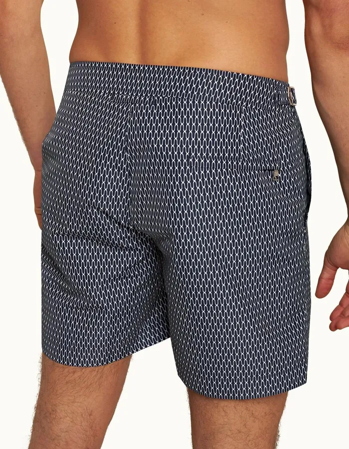 Men Orlebar Brown Swim Shorts Bulldog Midnight Navywhite