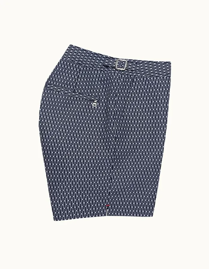 Men Orlebar Brown Swim Shorts Bulldog Midnight Navywhite