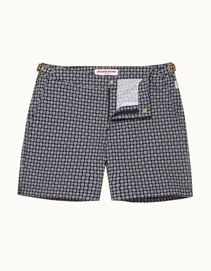Men Orlebar Brown Swim Shorts Bulldog Midnight Navywhite Sand