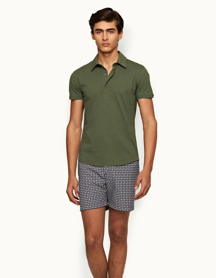 Men Orlebar Brown Swim Shorts Bulldog Midnight Navywhite Sand