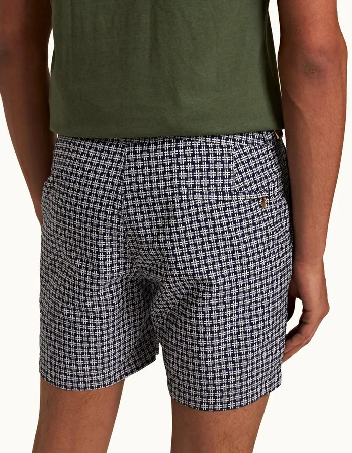 Men Orlebar Brown Swim Shorts Bulldog Midnight Navywhite Sand
