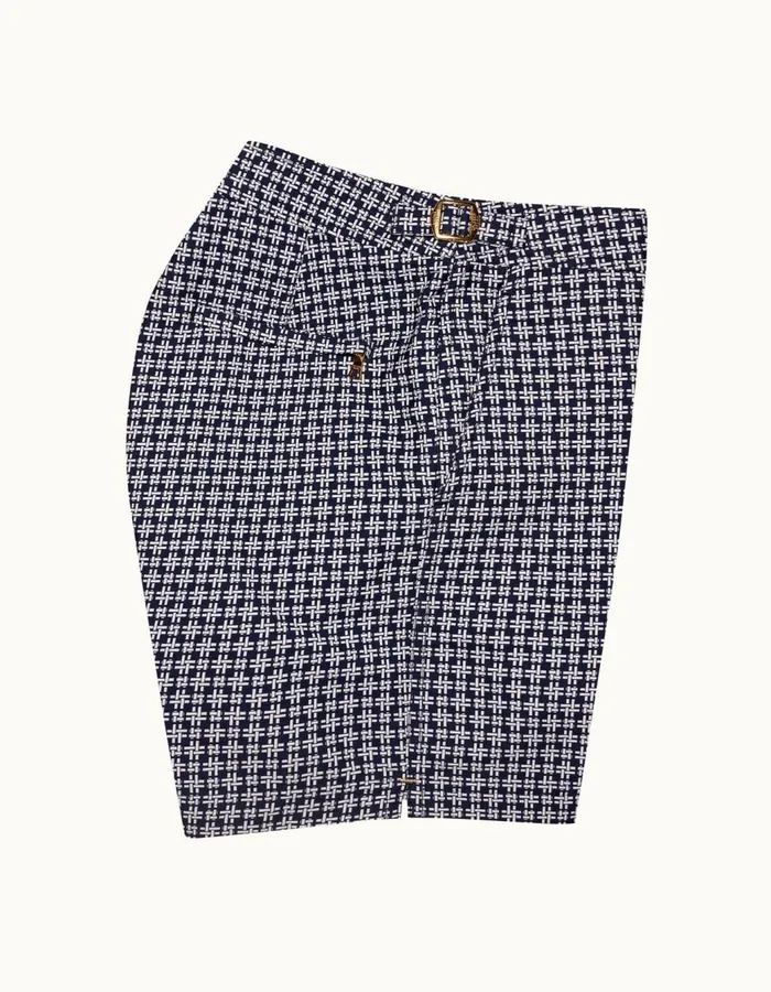 Men Orlebar Brown Swim Shorts Bulldog Midnight Navywhite Sand