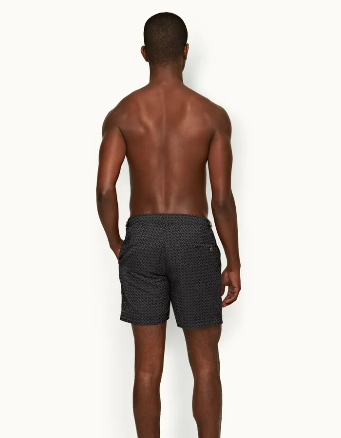 Men Orlebar Brown Swim Shorts Bulldog Piranha Grey