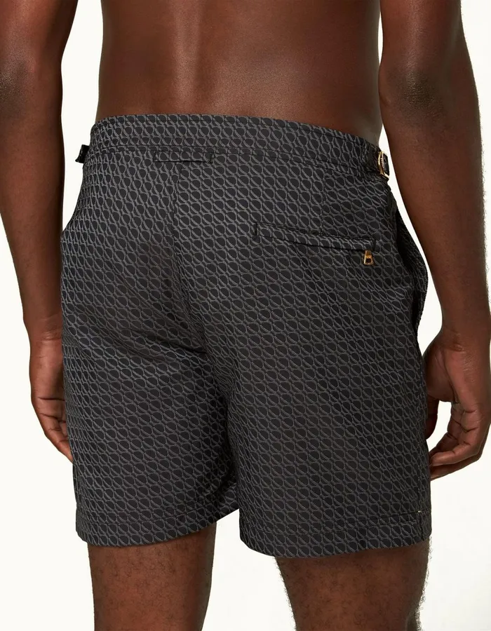 Men Orlebar Brown Swim Shorts Bulldog Piranha Grey