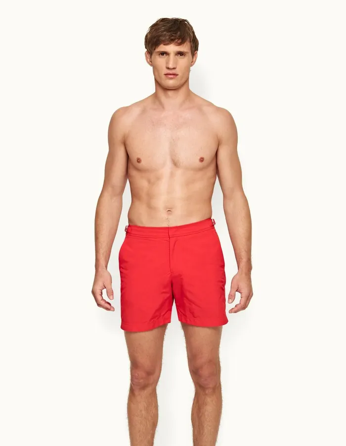 Men Orlebar Brown Swim Shorts Bulldog Rescue Red