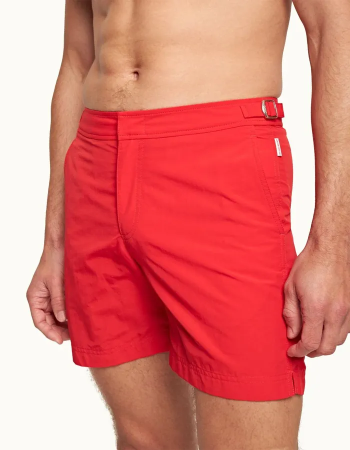 Men Orlebar Brown Swim Shorts Bulldog Rescue Red