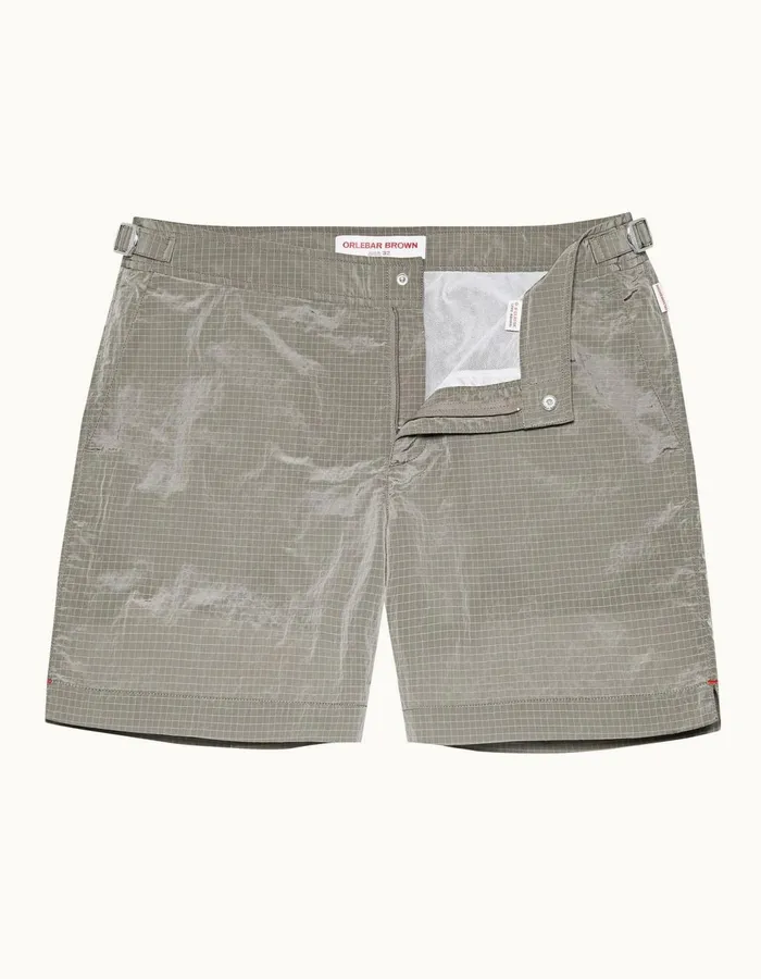 Men Orlebar Brown Swim Shorts Bulldog Ripstop Seal Grey