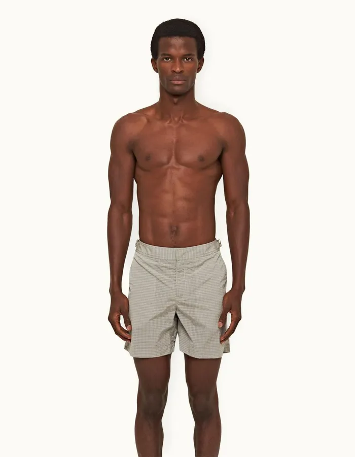 Men Orlebar Brown Swim Shorts Bulldog Ripstop Seal Grey