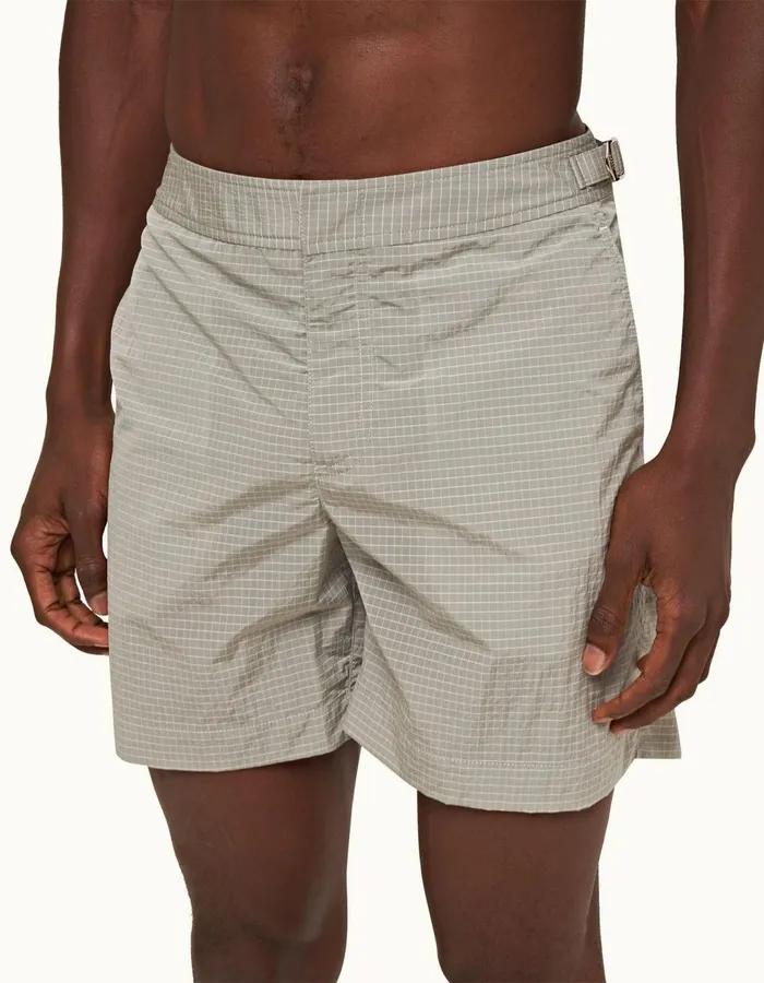 Men Orlebar Brown Swim Shorts Bulldog Ripstop Seal Grey