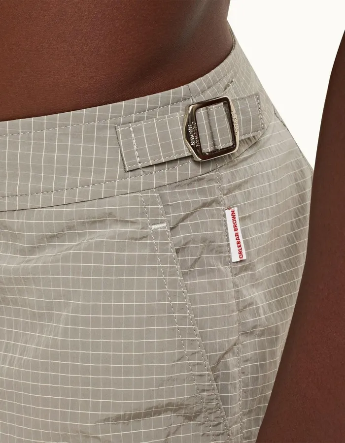 Men Orlebar Brown Swim Shorts Bulldog Ripstop Seal Grey