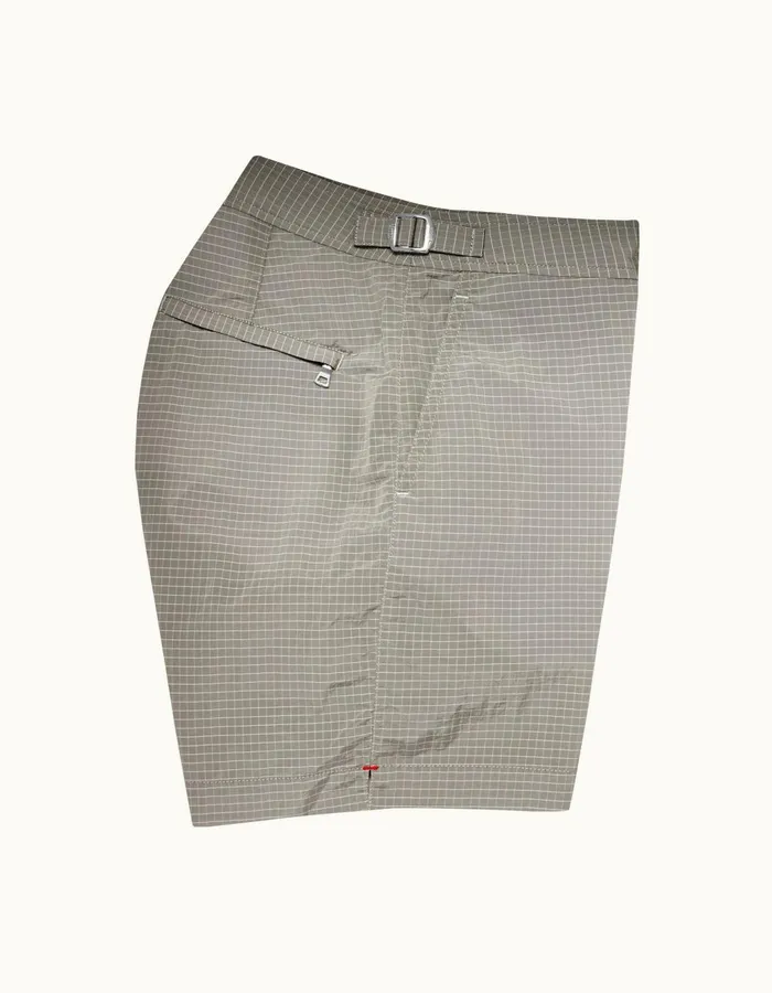 Men Orlebar Brown Swim Shorts Bulldog Ripstop Seal Grey