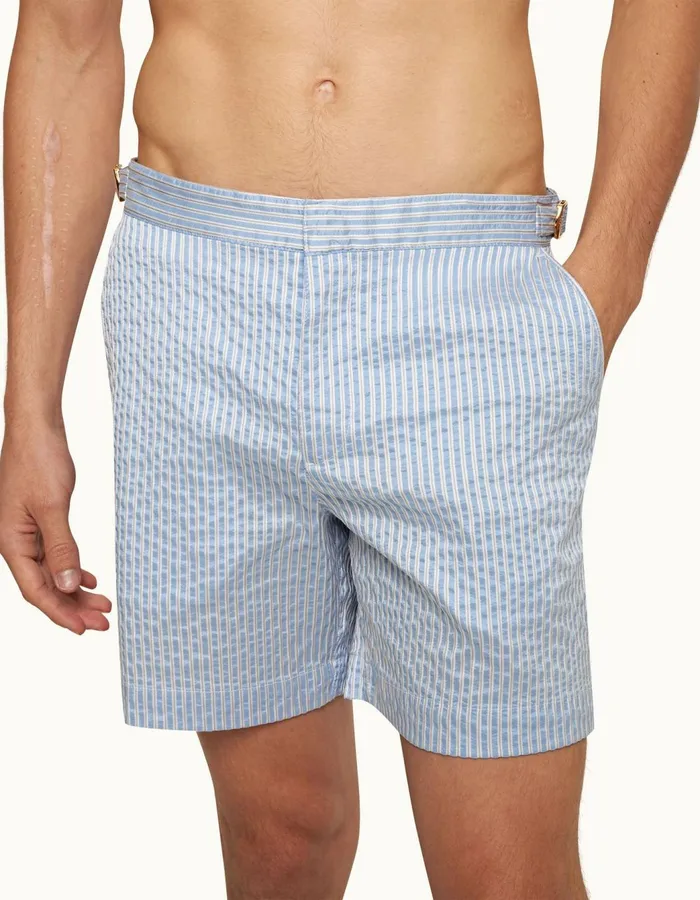 Men Orlebar Brown Swim Shorts Bulldog Whitelight Island Sky