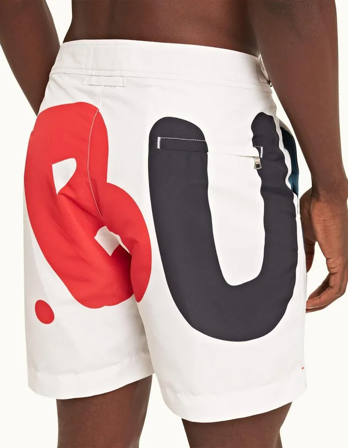 Men Orlebar Brown Swim Shorts Bulldog White Sand