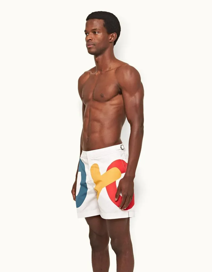 Men Orlebar Brown Swim Shorts Bulldog White Sand