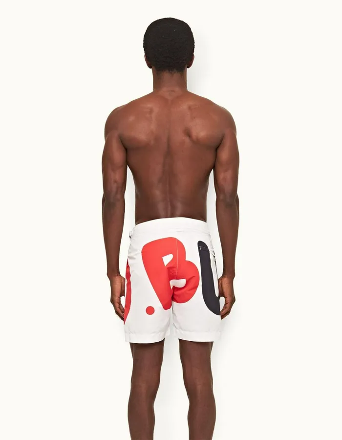 Men Orlebar Brown Swim Shorts Bulldog White Sand