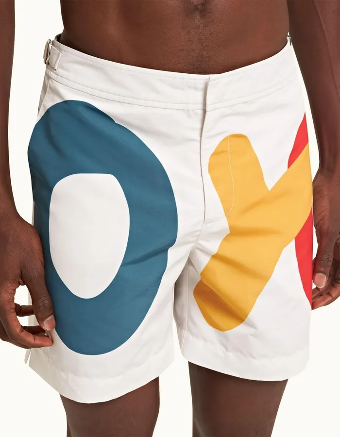 Men Orlebar Brown Swim Shorts Bulldog White Sand