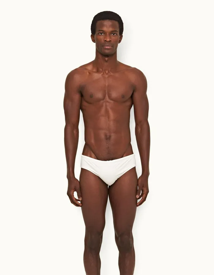 Men Orlebar Brown Swim Shorts Dachshund White Sand