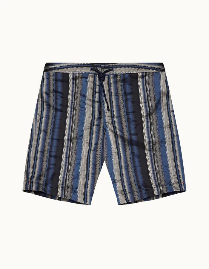 Men Orlebar Brown Swim Shorts Mastiff Stripe Night Irisdark Sapphire