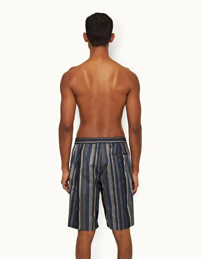 Men Orlebar Brown Swim Shorts Mastiff Stripe Night Irisdark Sapphire