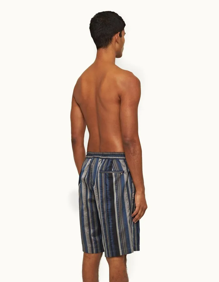 Men Orlebar Brown Swim Shorts Mastiff Stripe Night Irisdark Sapphire