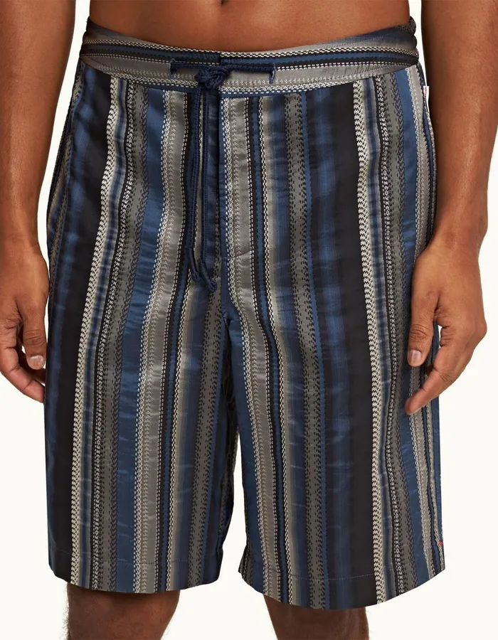 Men Orlebar Brown Swim Shorts Mastiff Stripe Night Irisdark Sapphire