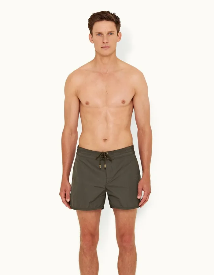 Men Orlebar Brown Swim Shorts Setter Binding Forest Night