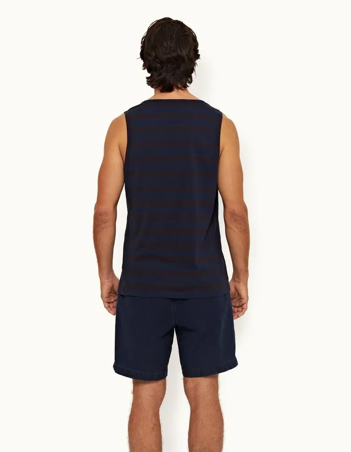 Men Orlebar Brown TShirts Cherbury Stripe Dark Sapphire Men Orlebar Brown TShirts Cherbury Stripe Dark Sapphire