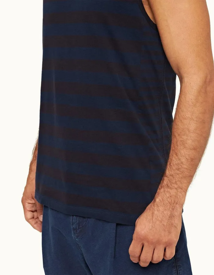 Men Orlebar Brown TShirts Cherbury Stripe Dark Sapphire Men Orlebar Brown TShirts Cherbury Stripe Dark Sapphire